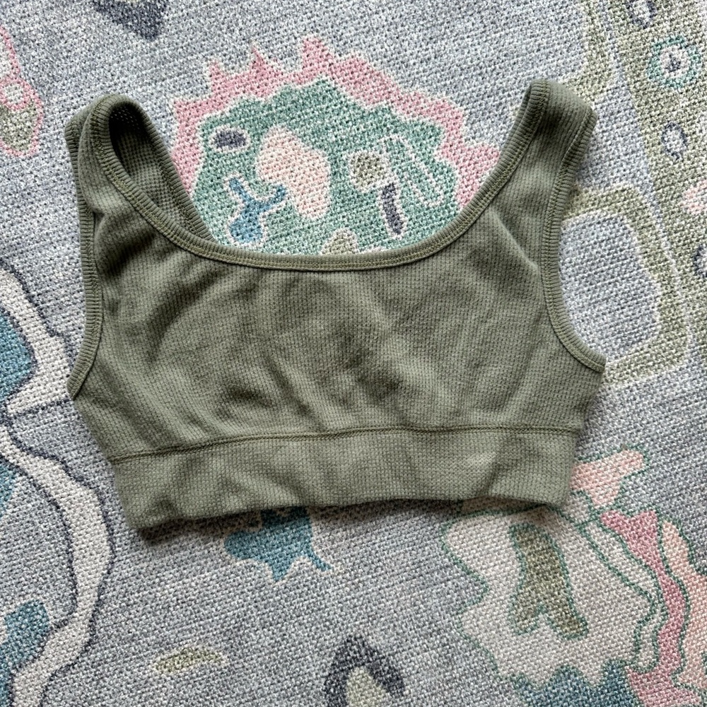 Skim Green Waffle Bra